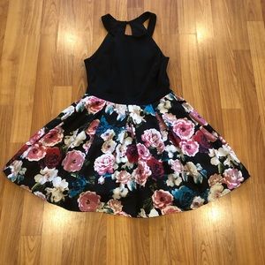 Black and Floral Cocktail Dress